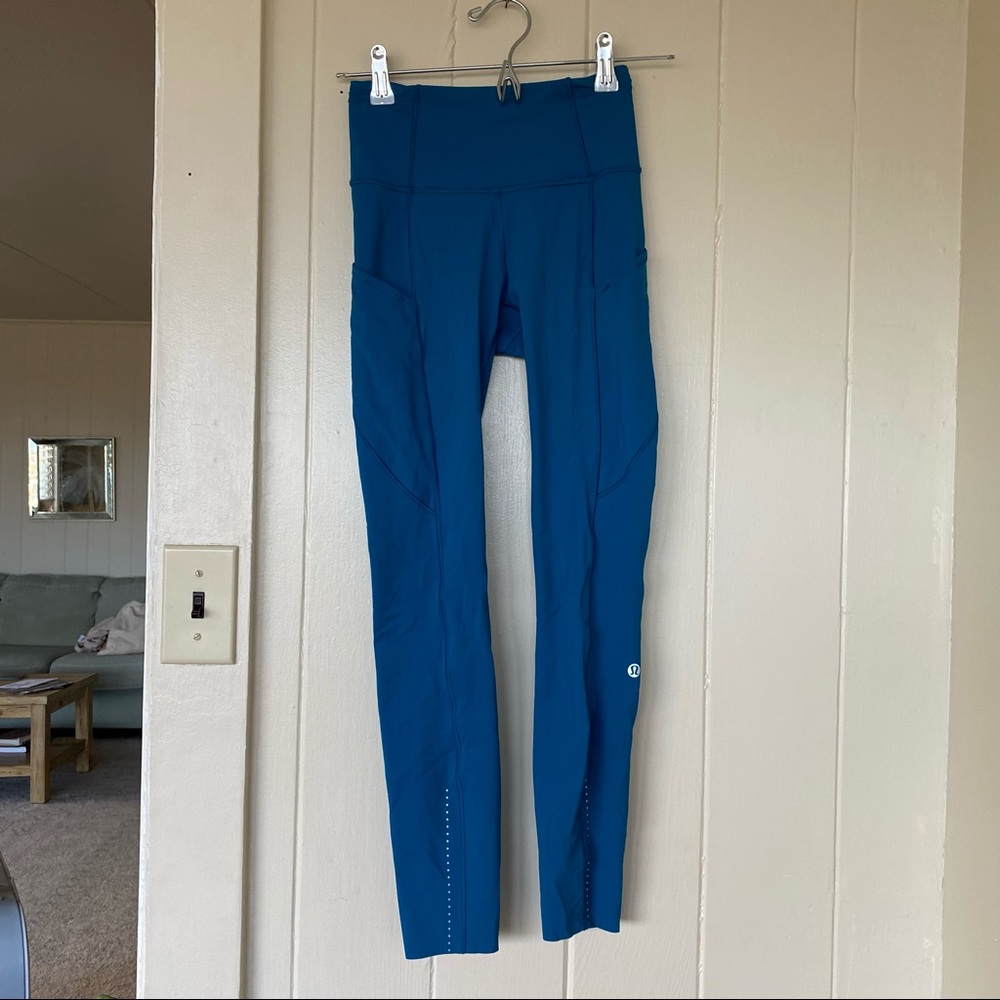 Teal Lululemon Fast and Free Tights